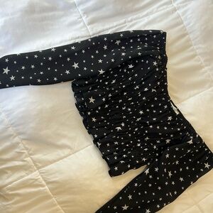 Black off the shoulder blouse